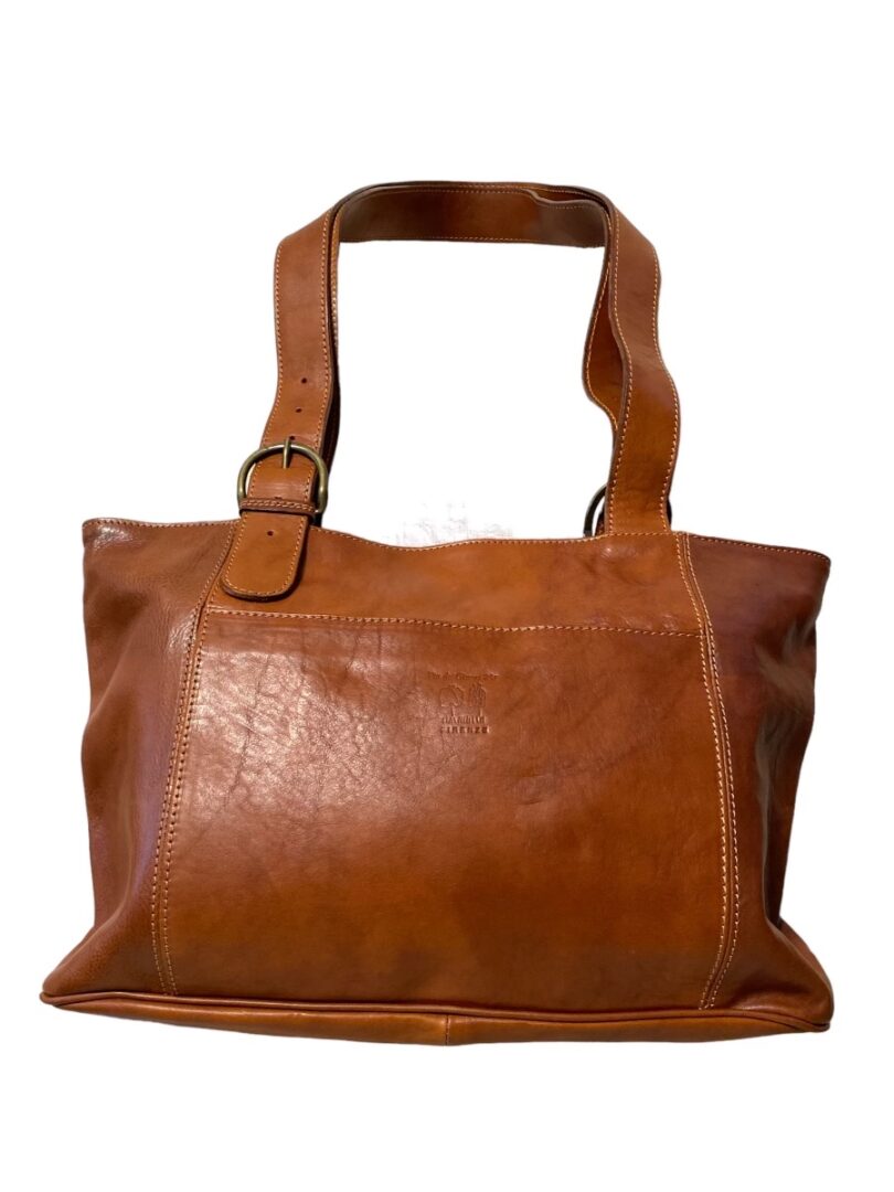 Light Brown Full Grain Italian Leather Tote Bag