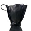 Black Full Grain Italian Leather Trapeze Tote Bag